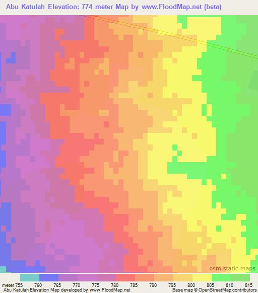 Abu Katulah,Syria Elevation Map
