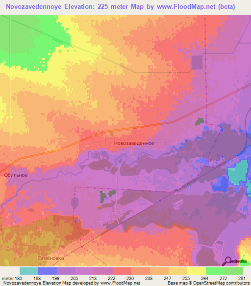 Novozavedennoye,Russia Elevation Map