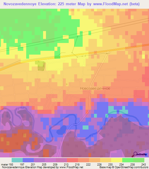 Novozavedennoye,Russia Elevation Map