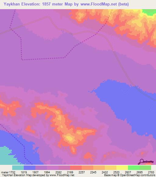 Yaykhan,Iran Elevation Map