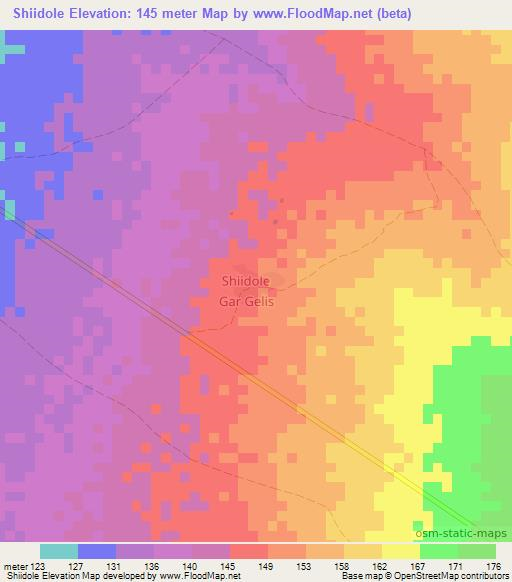 Shiidole,Somalia Elevation Map