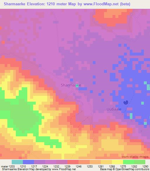 Sharmaarke,Somalia Elevation Map