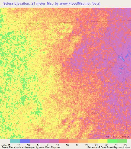 Seiera,Somalia Elevation Map
