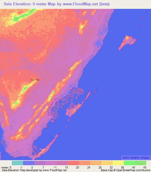 Seia,Somalia Elevation Map