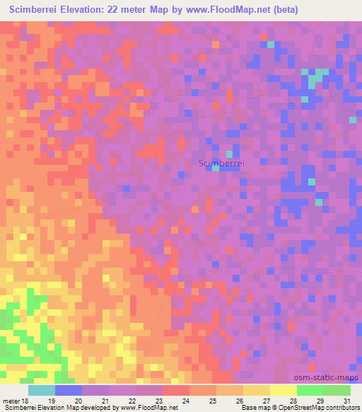 Scimberrei,Somalia Elevation Map