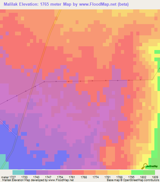 Malilak,Iran Elevation Map
