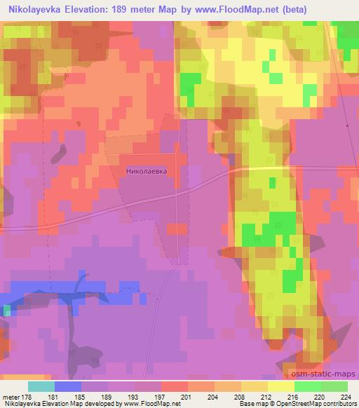 Nikolayevka,Belarus Elevation Map