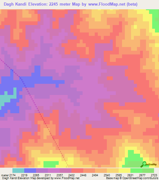 Dagh Kandi,Iran Elevation Map