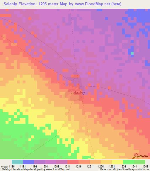 Salahly,Somalia Elevation Map