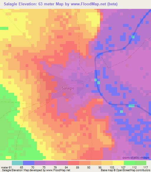 Salagle,Somalia Elevation Map