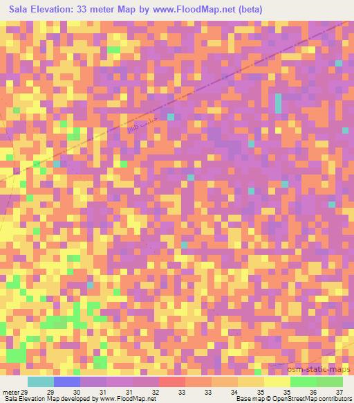 Sala,Somalia Elevation Map