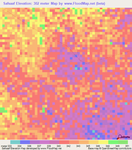 Safsaaf,Somalia Elevation Map