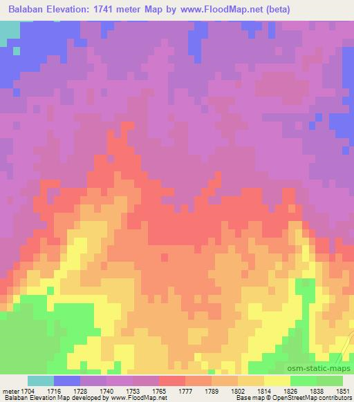 Balaban,Iran Elevation Map
