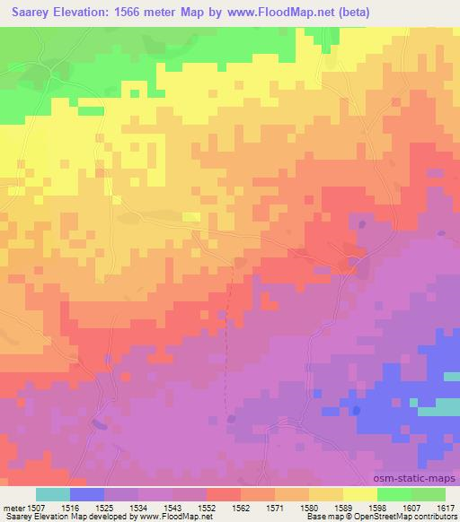 Saarey,Somalia Elevation Map