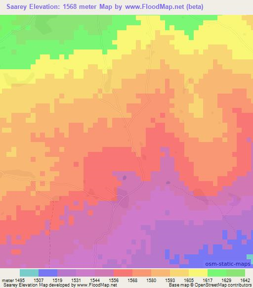 Saarey,Somalia Elevation Map