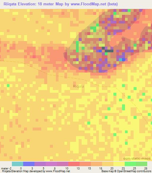 Riiqata,Somalia Elevation Map