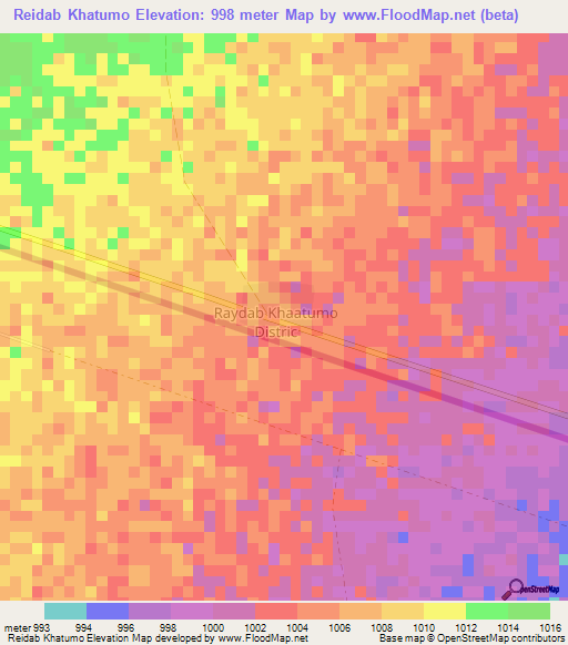 Reidab Khatumo,Somalia Elevation Map