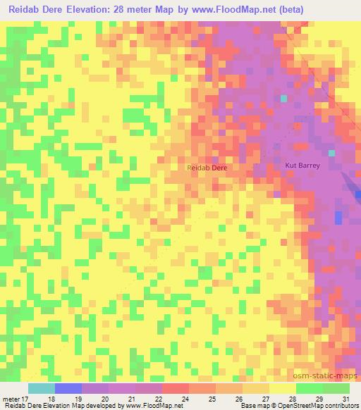 Reidab Dere,Somalia Elevation Map