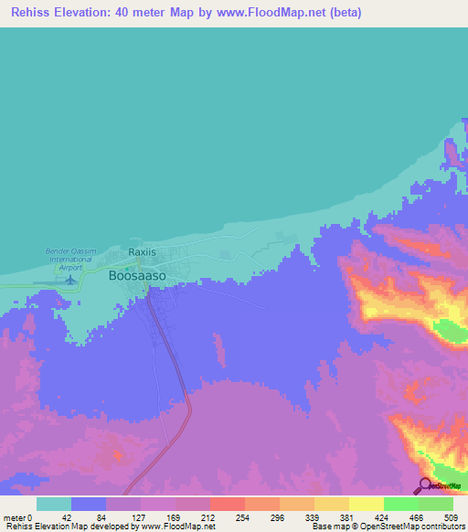 Rehiss,Somalia Elevation Map