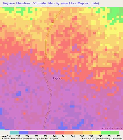 Rayaare,Somalia Elevation Map