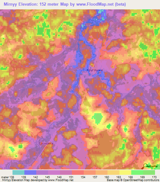 Mirnyy,Russia Elevation Map