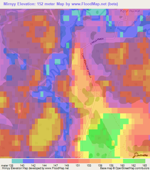 Mirnyy,Russia Elevation Map