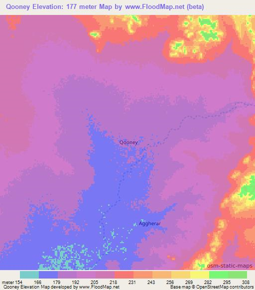 Qooney,Somalia Elevation Map