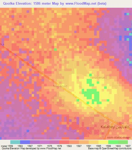 Qoolka,Somalia Elevation Map