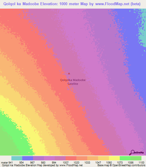 Qolqol ka Madoobe,Somalia Elevation Map