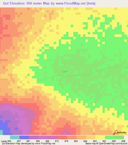 Qol,Somalia Elevation Map