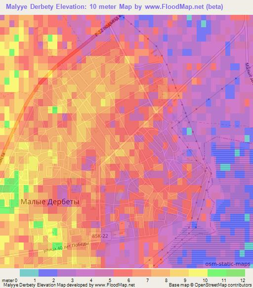 Malyye Derbety,Russia Elevation Map
