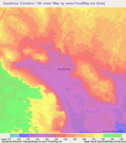 Qaydarrey,Somalia Elevation Map