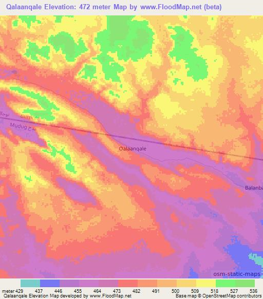 Qalaanqale,Somalia Elevation Map