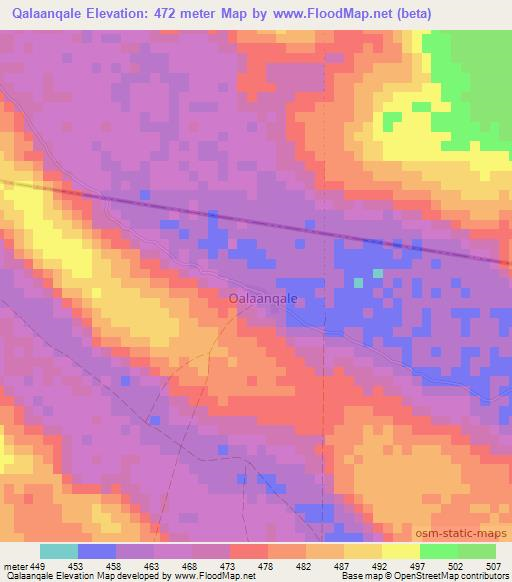 Qalaanqale,Somalia Elevation Map