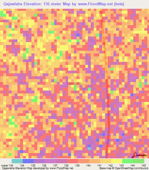 Qajawlaha,Somalia Elevation Map