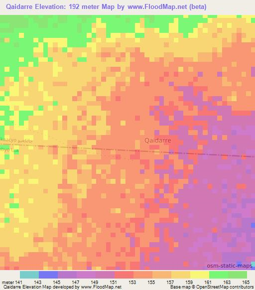 Qaidarre,Somalia Elevation Map