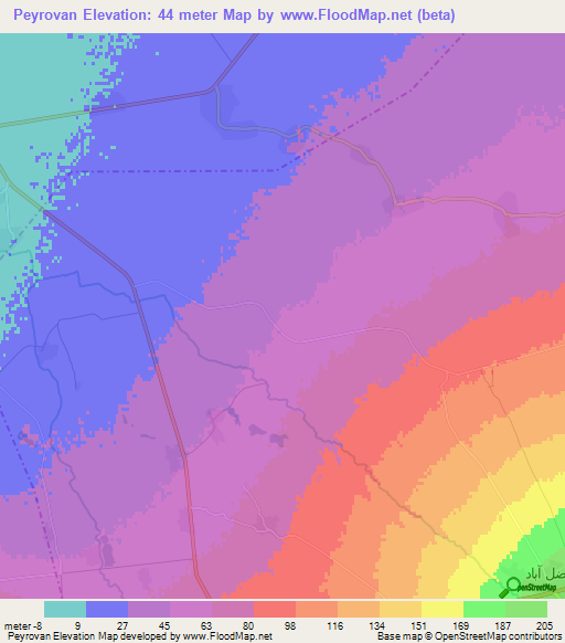 Peyrovan,Iran Elevation Map