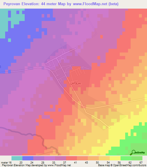 Peyrovan,Iran Elevation Map