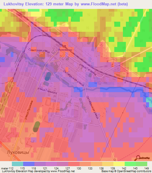 Lukhovitsy,Russia Elevation Map