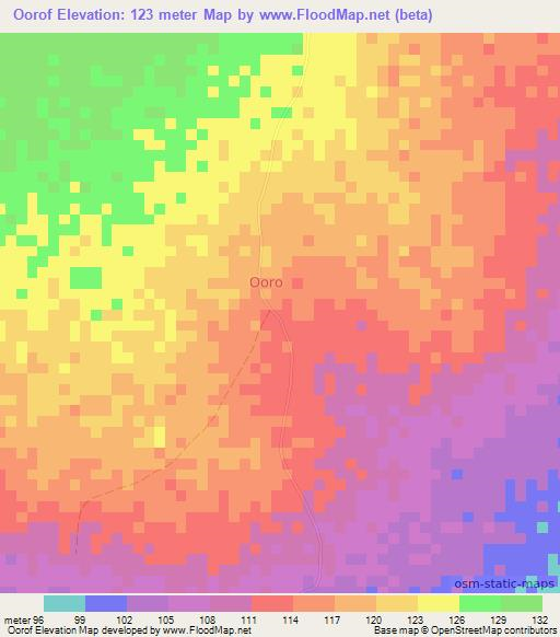 Oorof,Somalia Elevation Map