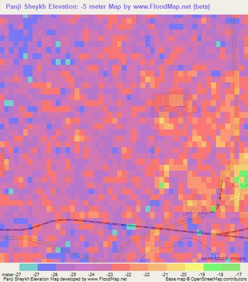 Panji Sheykh,Iran Elevation Map