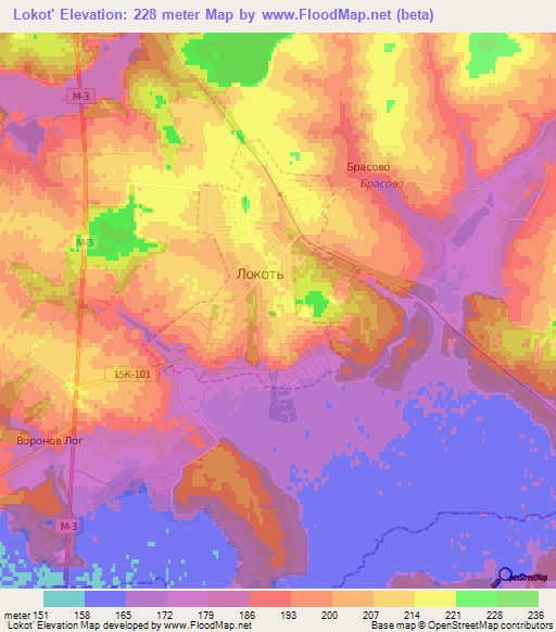 Lokot',Russia Elevation Map