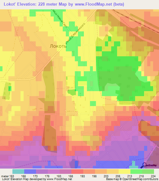 Lokot',Russia Elevation Map