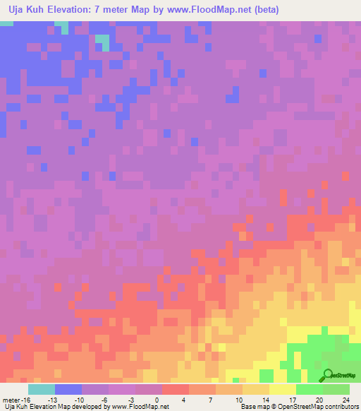 Uja Kuh,Iran Elevation Map