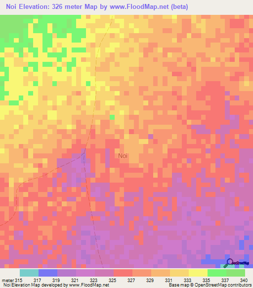 Noi,Somalia Elevation Map
