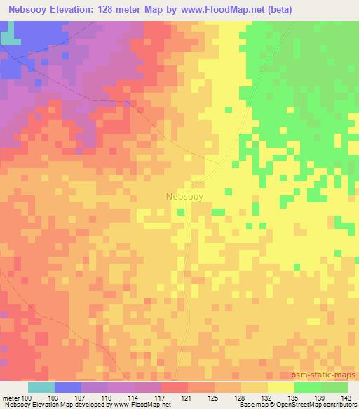 Nebsooy,Somalia Elevation Map