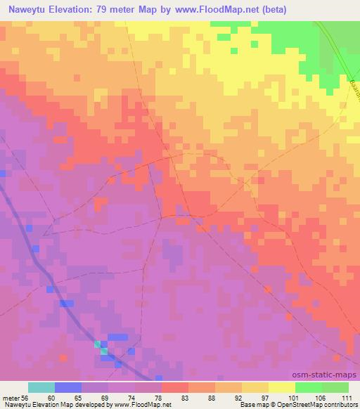 Naweytu,Somalia Elevation Map