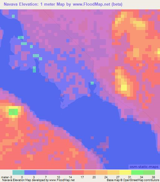 Navava,Somalia Elevation Map