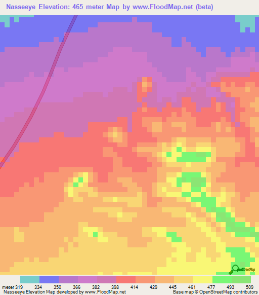 Nasseeye,Somalia Elevation Map