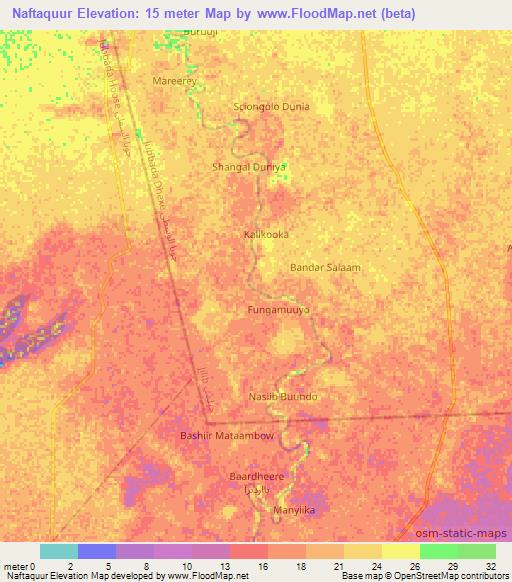 Naftaquur,Somalia Elevation Map